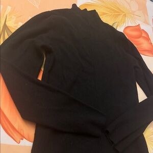 Black knit mock neck long sleeve top